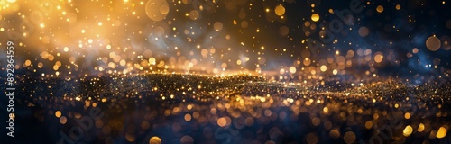Golden And Blue Glitter Background
