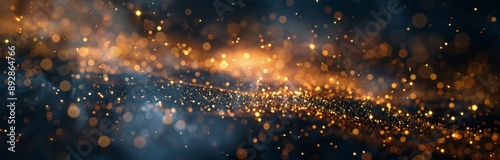 Golden And Blue Glitter Background