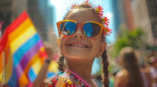 Girl Smiling In Sunglasses At Festival