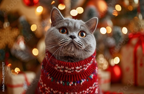 Cat In Christmas Sweater