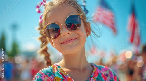 Girl Smiling In Sunglasses At Festival