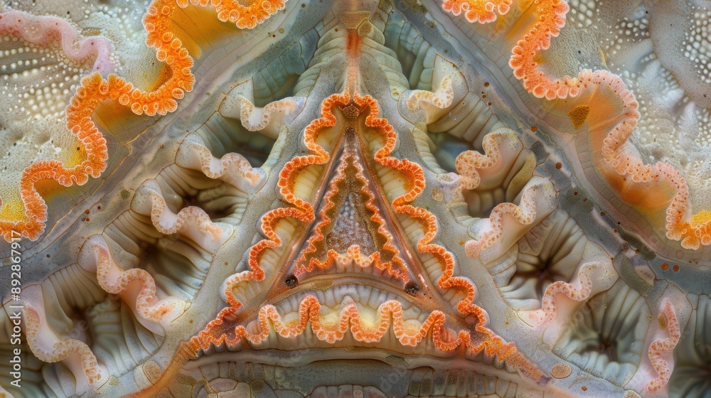 Fototapeta premium Close-up of a colorful and intricate pattern. AI.