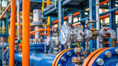 Wallpaper Mural Industrial machinery with pipes and gauges. AI. Torontodigital.ca