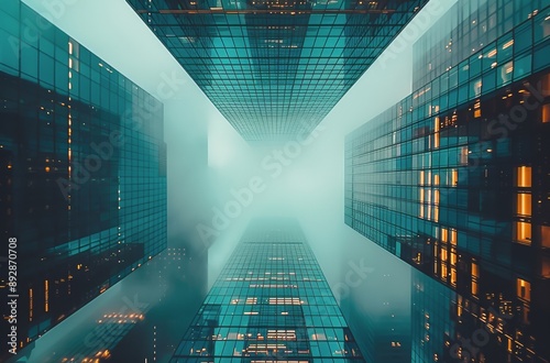 Skyward View of Modern Skyscrapers