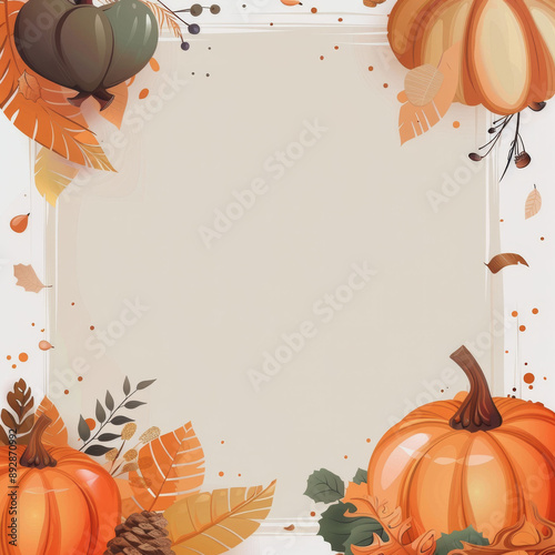 Autumn Pumpkin Frame Background