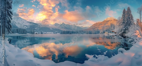 Snowy Mountain Sunset