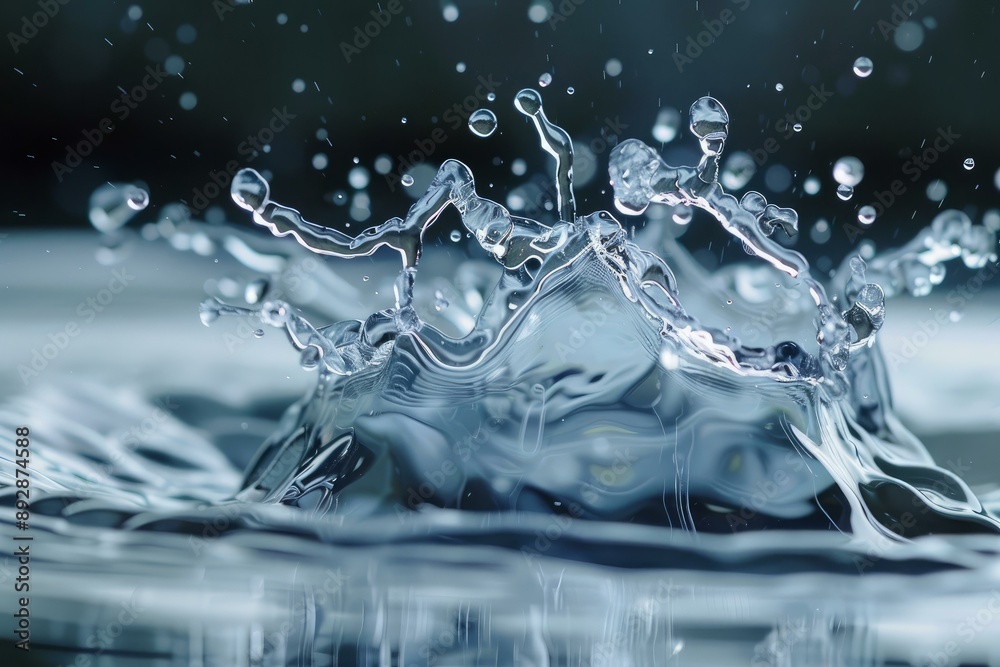 custom made wallpaper toronto digitalCloseup image of a dynamic water splash, showcasing intricate drops and ripples