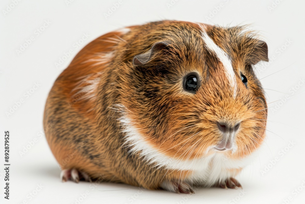 Guinea Pig Background. Abysinnian Guinea Pig Portrait with Colorful Fur in Horizontal Composition Guinea Pig Background. Abysinnian Guinea Pig Portrait with Colorful Fur in Horizontal Composition