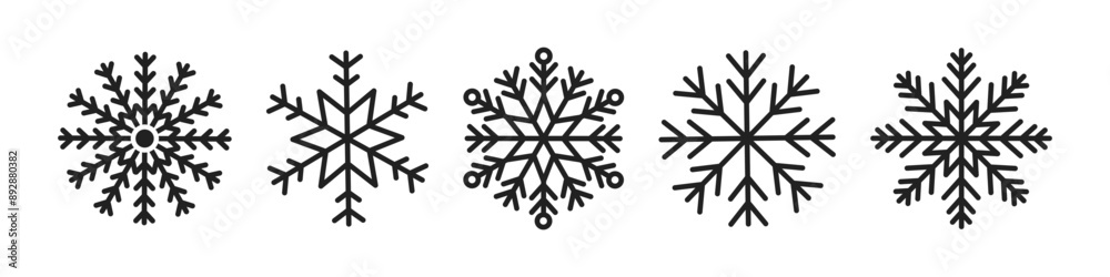 Snowflake icon set. Simple snowflake on isolated background. Vector Christmas illustration Snowflake icon set. Simple snowflake on isolated background. Vector Christmas illustration