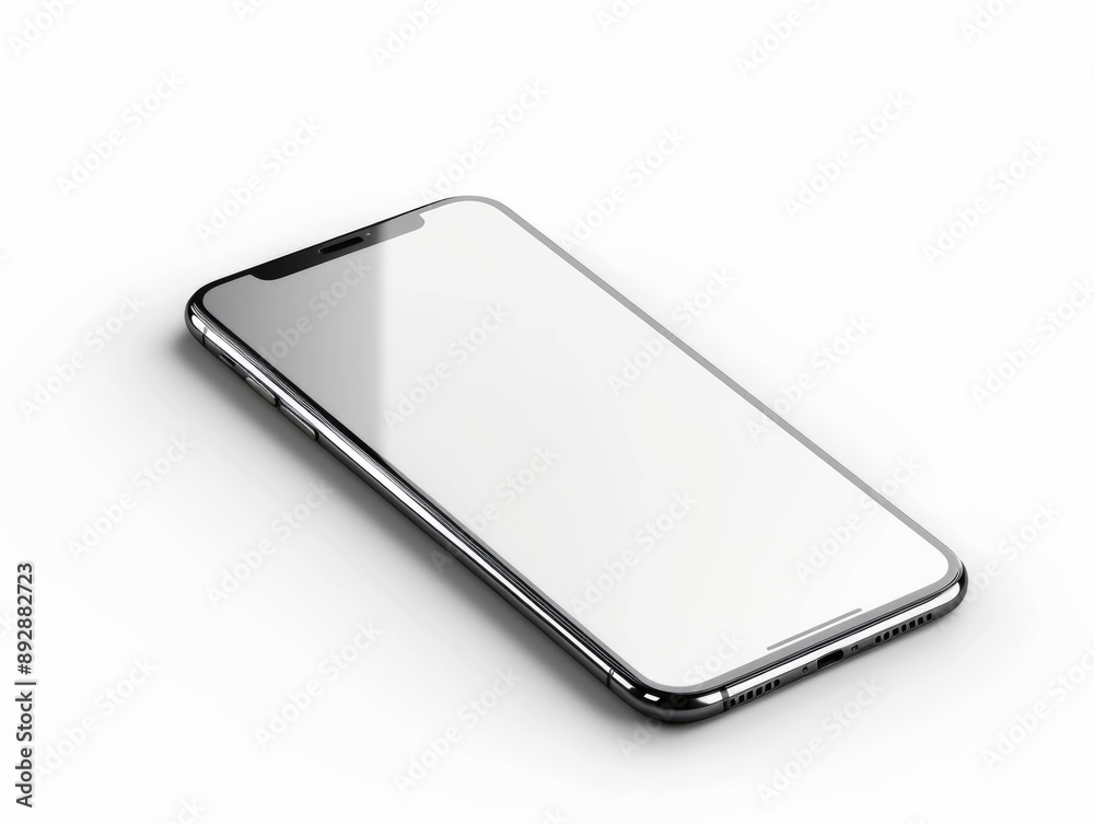 Smartphone Generic. Three-dimensional Mobile Phone Mockup with Blank Screen, Isolated on White Background Smartphone Generic. Three-dimensional Mobile Phone Mockup with Blank Screen, Isolated on White Background