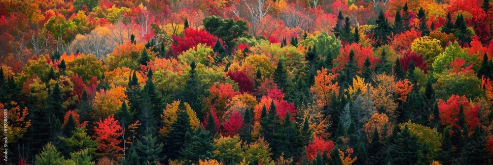 Vermont Forest. Aerial View of Groton National Forest in Autumn with Vibrant Fall Foliage Vermont Forest. Aerial View of Groton National Forest in Autumn with Vibrant Fall Foliage
