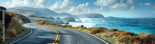 Wanderlust-inducing travel image with scenic coastal roads and ocean views