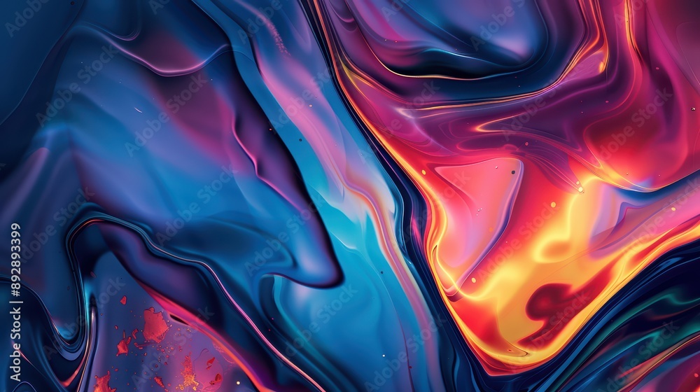 Obraz premium A bold wallpaper featuring a striking abstract design with vivid colors and dynamic shapes