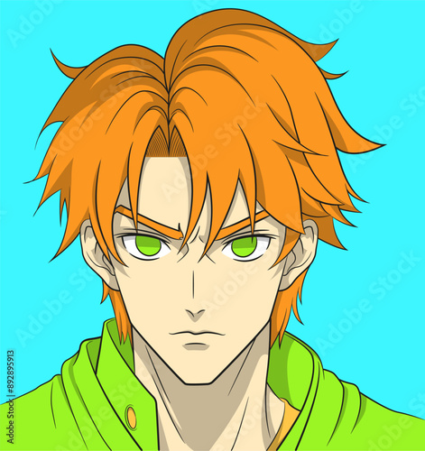 The character's design might include distinctive elements like modern or futuristic clothing, with colors and patterns that enhance his personality.