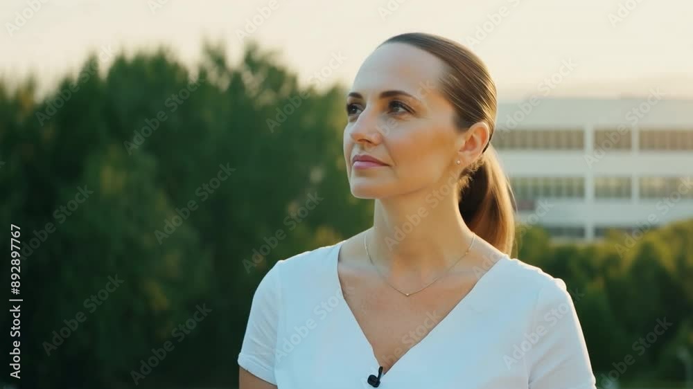An outside portrait of a female cancer patient An outside portrait of a female cancer patient