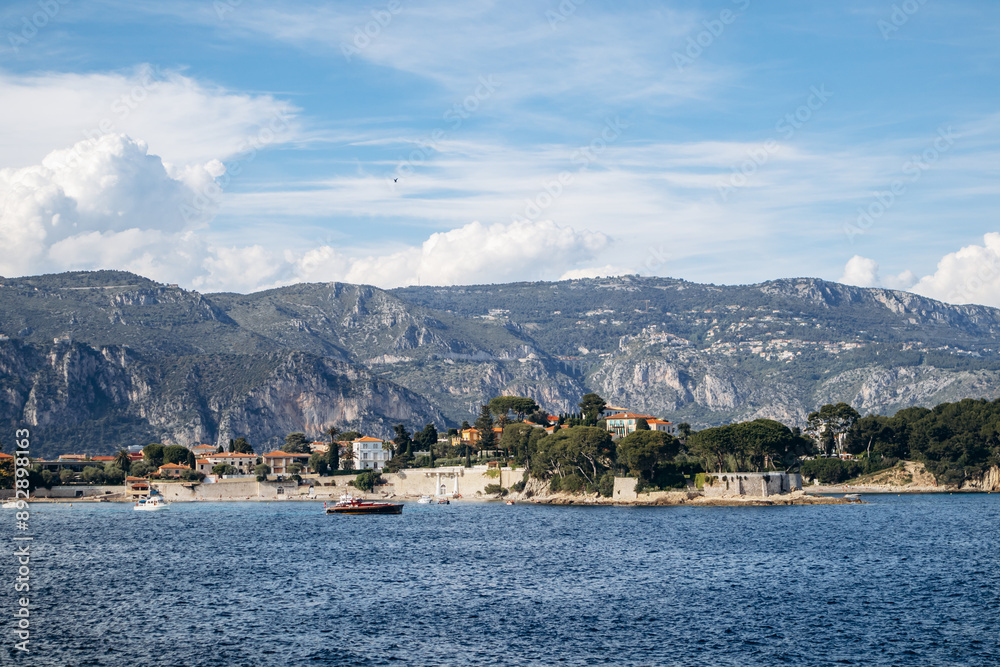 Scenic views of the Saint Jean Cap Ferrat peninsula at sunset Scenic views of the Saint Jean Cap Ferrat peninsula at sunset