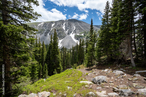 Lake Isabelle Trail in Brainard Lake Recreation Area, Colorado on sunny summer afternoon. photo