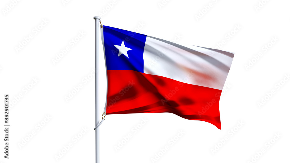 Waving flag of chile isolated on transparent background. Waving flag of chile isolated on transparent background.