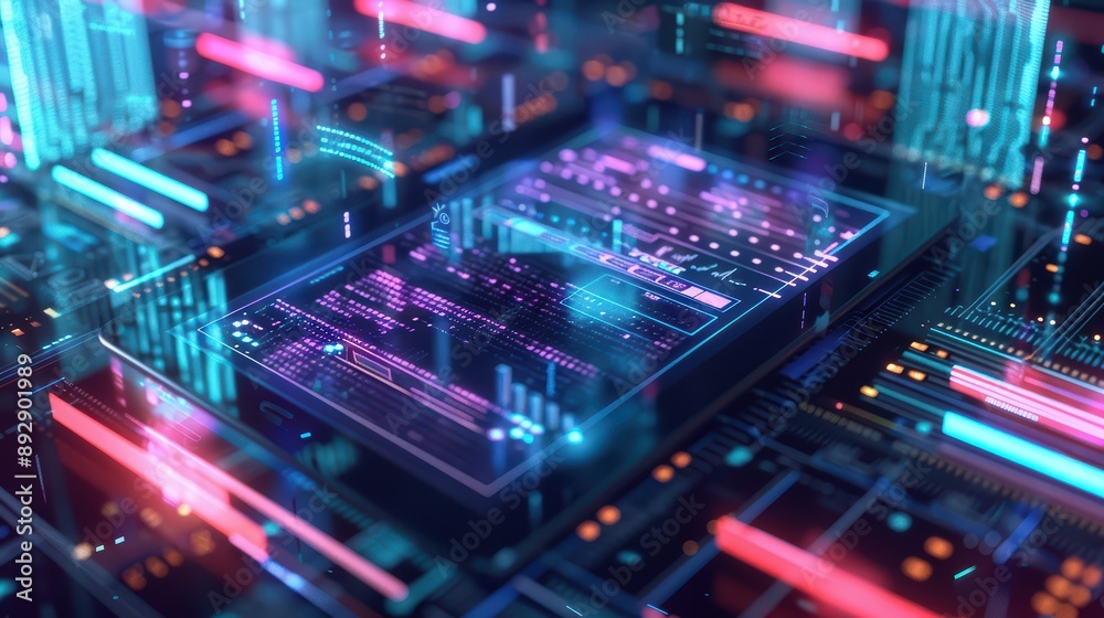 A creative 3D rendering of a system update process A creative 3D rendering of a system update process