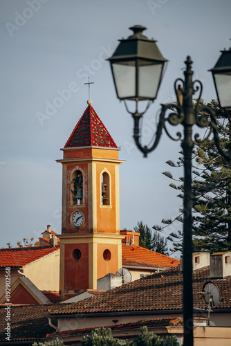 Saint Jean Cap Ferrat, France - May 19, 2024: Port of Saint Jean Cap Ferrat at sunset photo
