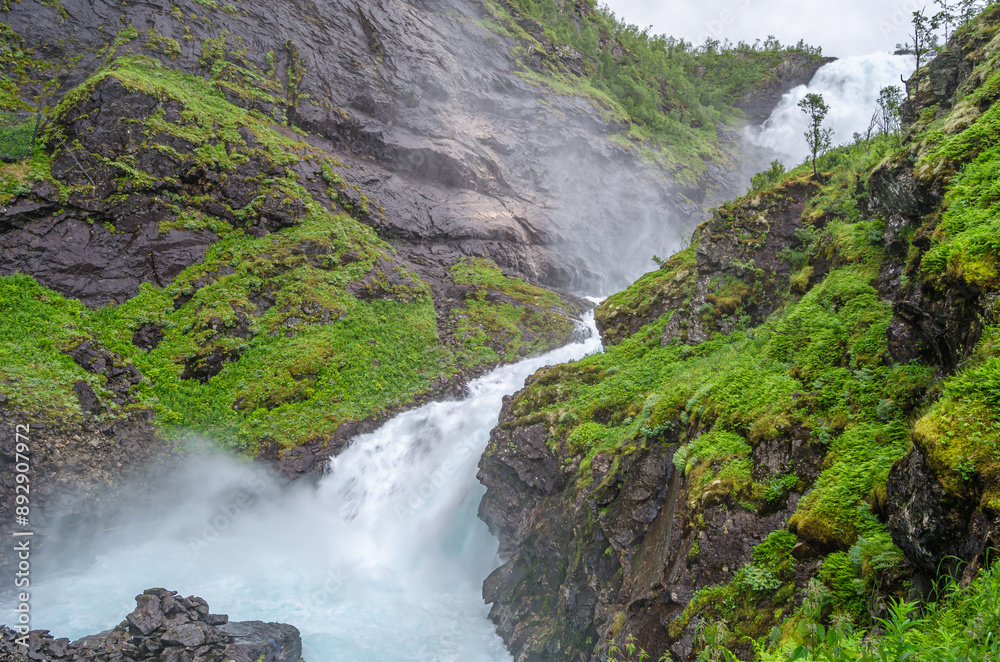 View of a waterfall in Norway View of a waterfall in Norway