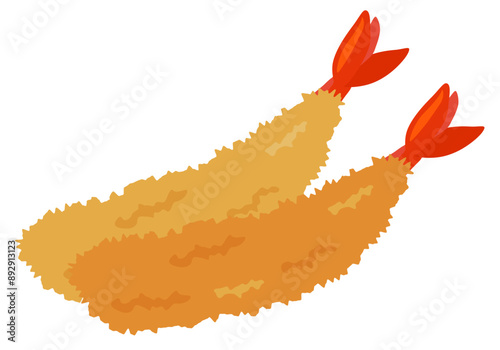 揚げ物_2尾のエビフライ