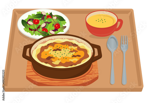 洋食_ドリア（ランチセット）トレイあり