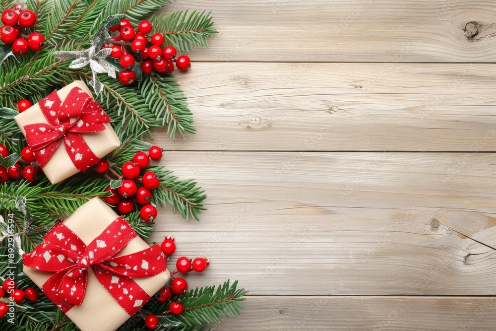 Christmas wooden table holiday background Christmas wooden table holiday background