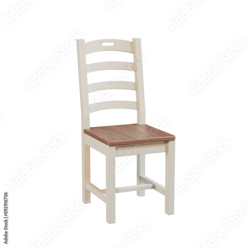 Wooden light chair 3D render
