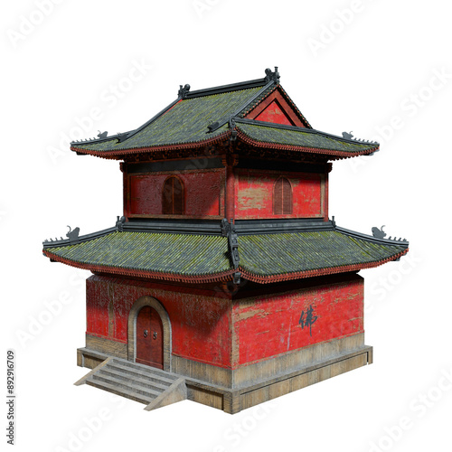 Japanese ancient house 3D render