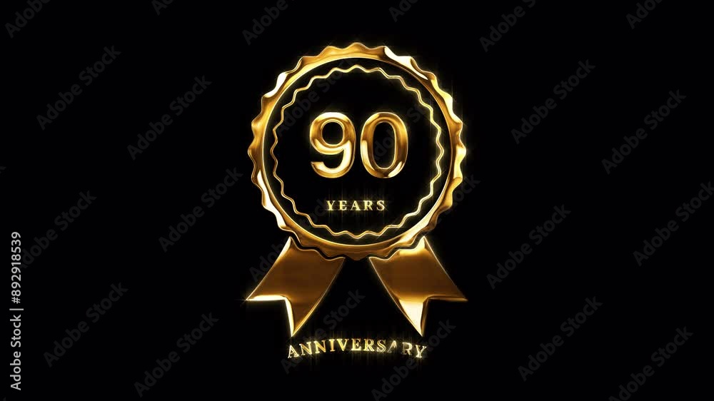 90th Anniversary Celebration. Golden 90 Years Anniversary Animation in Gold Color on the Transparent Background, Alpha Channel. Great for greetings, celebrations, events, and gifts. 90th Anniversary Celebration. Golden 90 Years Anniversary Animation in Gold Color on the Transparent Background, Alpha Channel. Great for greetings, celebrations, events, and gifts.