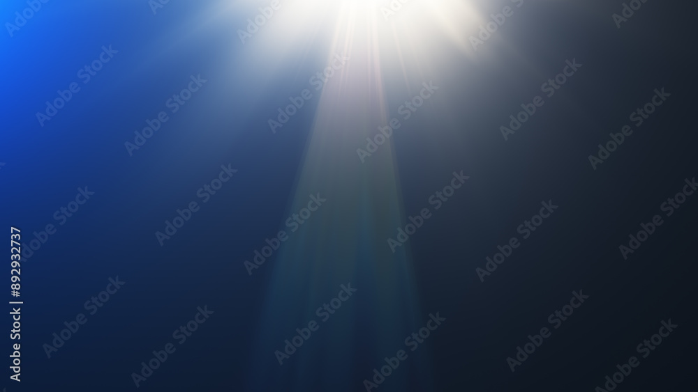 underwater scene with rays of light.underwater world background.White Shine Lights on blue background