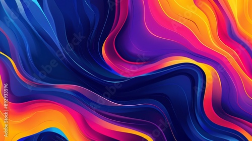 A vibrant abstract composition featuring dynamic waves and colors, swirling together to create a sense of movement and energy, perfect for adding a lively and modern touch.