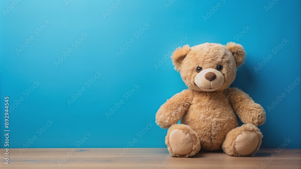 of teddy bear with blue background, plush, toy, cute, fluffy, stuffed animal, furry, soft, adorable, childhood, play, bear of teddy bear with blue background, plush, toy, cute, fluffy, stuffed animal, furry, soft, adorable, childhood, play, bear