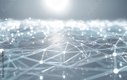Sophisticated Grey and Light Blue Tech Background with Minimalist Network Connections in a Tech Solutions Center, Perfect for Advanced Communication and Innovation