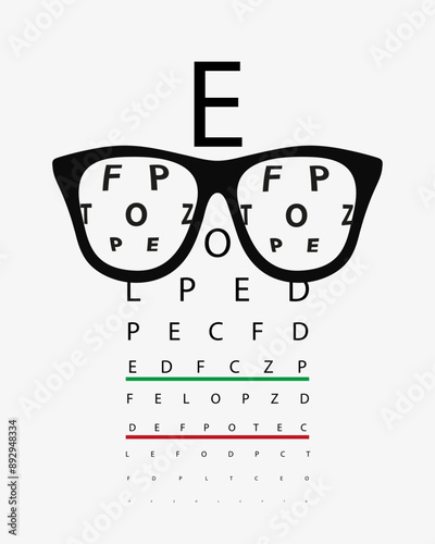 Eyeglasses with zoom effect and eye test health