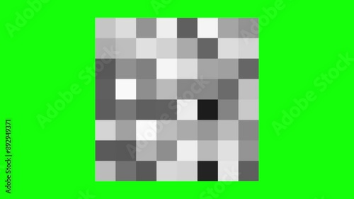 Black and White Checkered Bar to Cover Face or Object on Green Background
