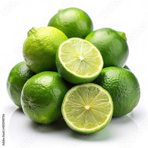 Lime fruits isolated on white background