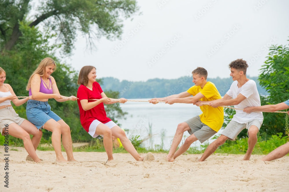 group of friends spending time on the beach group of friends spending time on the beach