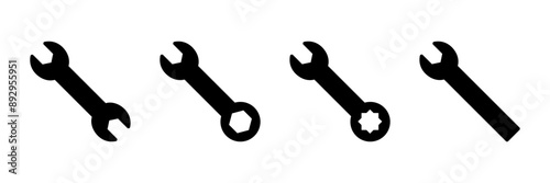 wrench icon vector isolated on white background. Wrench vector icon. Spanner symbol