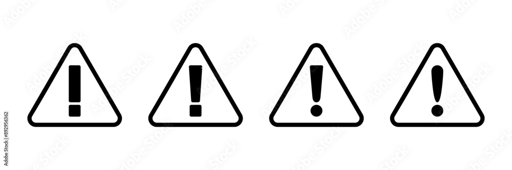 Exclamation danger sign vector isolated on white background. attention sign icon. Hazard warning attention sign. icon alert. Risk