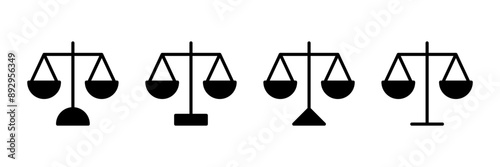 Scales icon vector isolated on white background . Law scale icon. Justice sign