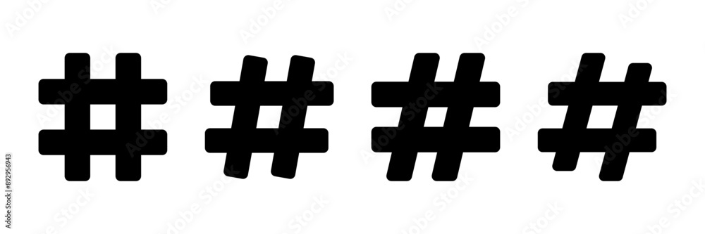 Fototapeta premium Hashtag icon vector isolated on white background. hashtag vector icon