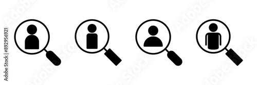 Hiring icon vector isolated on white background. Human resources concept. Recruitment. Search job vacancy icon. Hire. Find people icon