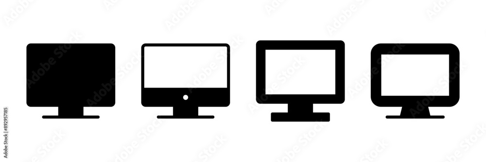 Computer icon vector isolated on white background. PC Icon vector. Computer monitor icon. Flat PC symbol Computer icon vector isolated on white background. PC Icon vector. Computer monitor icon. Flat PC symbol