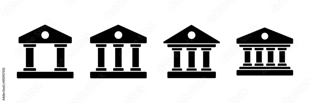 Bank icon vector isolated on white background. bank vector icon, museum, university Bank icon vector isolated on white background. bank vector icon, museum, university
