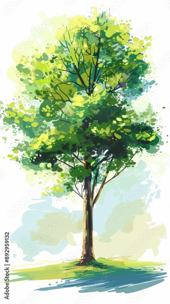 Arbor Day. Picture of a tree. illustration for a holiday. Symbol of arboriculture, forests, agriculture