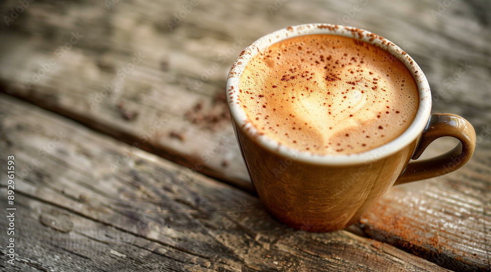 Coffee latte with heart shape. Cup of cappuccino on a wooden table Coffee latte with heart shape. Cup of cappuccino on a wooden table