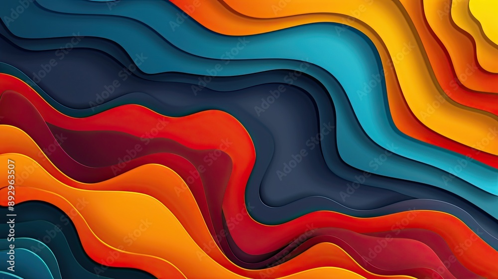 An abstract background design with layered paper cut out effect and bold, contrasting colors An abstract background design with layered paper cut out effect and bold, contrasting colors