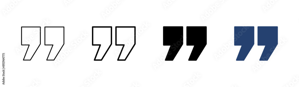 Quote icon set. Quotation mark symbol. Quote icon set. Quotation mark symbol.